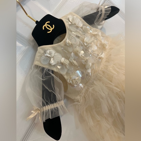 TUTU DU MONDE Dreamscape layered tutu dress sequin & floral embellishments 0-3m - Picture 5 of 11